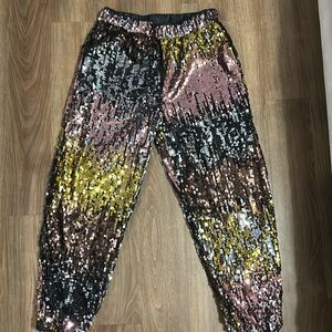 Metallic ombré sequin joggers GEEGEE brand size medium new without tags